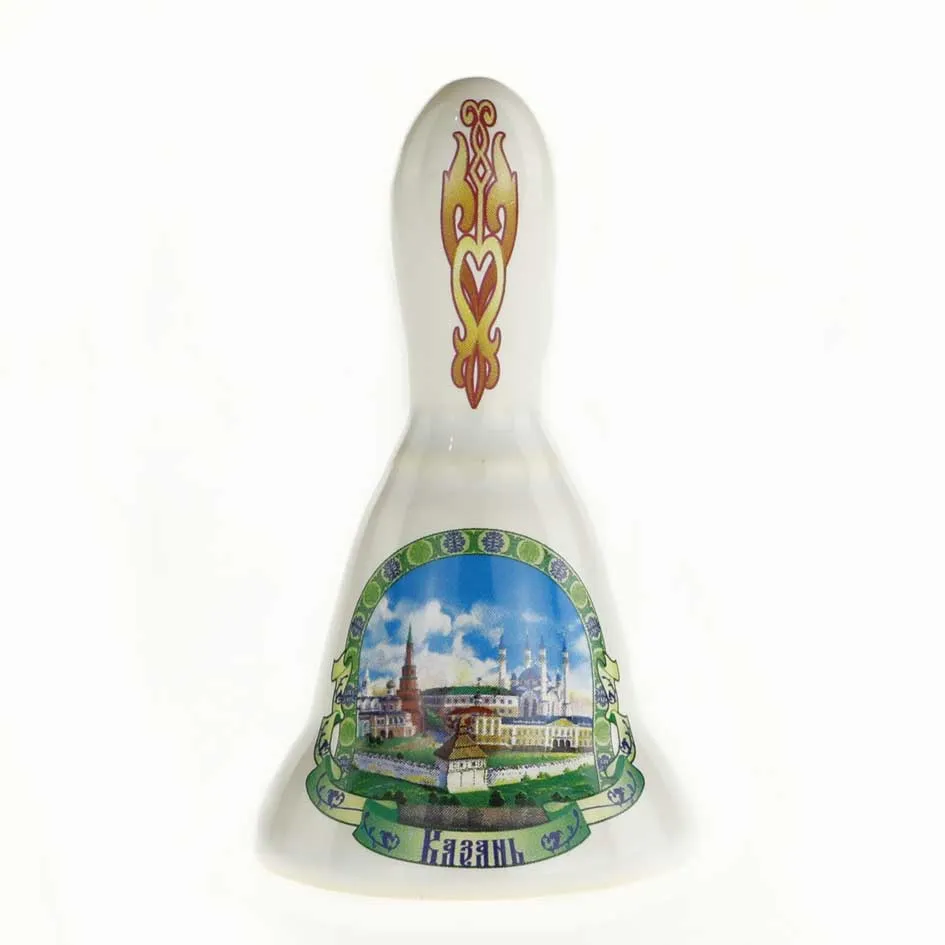 Колокольчик керамика круглый средний с ручкой Казань