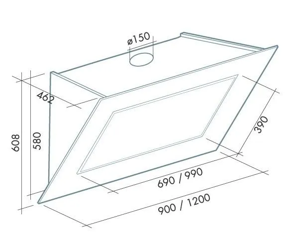 Вытяжка FALMEC QUASAR TOP 120 IX (800) ECP