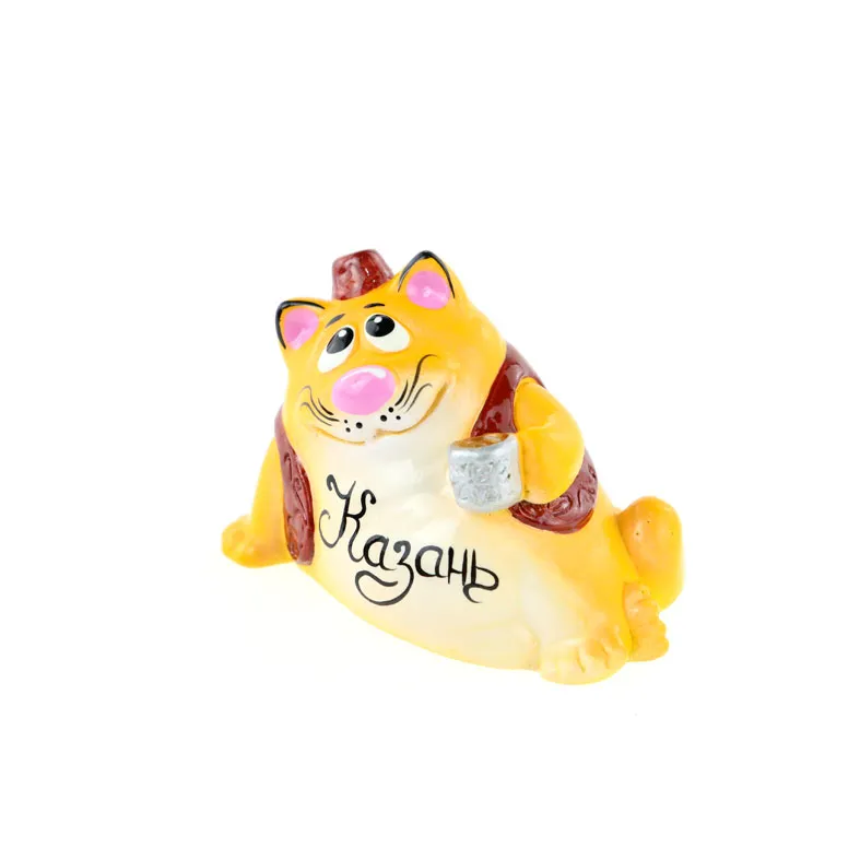 Кот с пиалой Казань 5см (красный)
