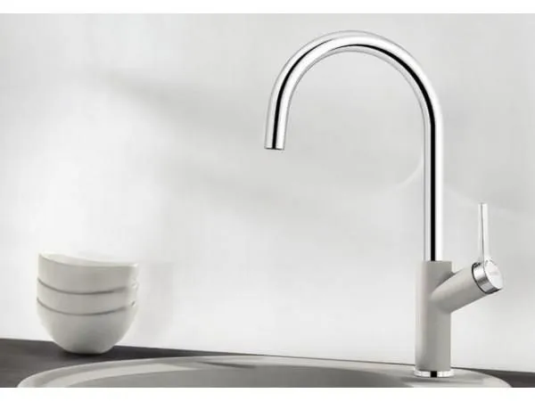 Смеситель для мойки Blanco Carena хром/темная скала