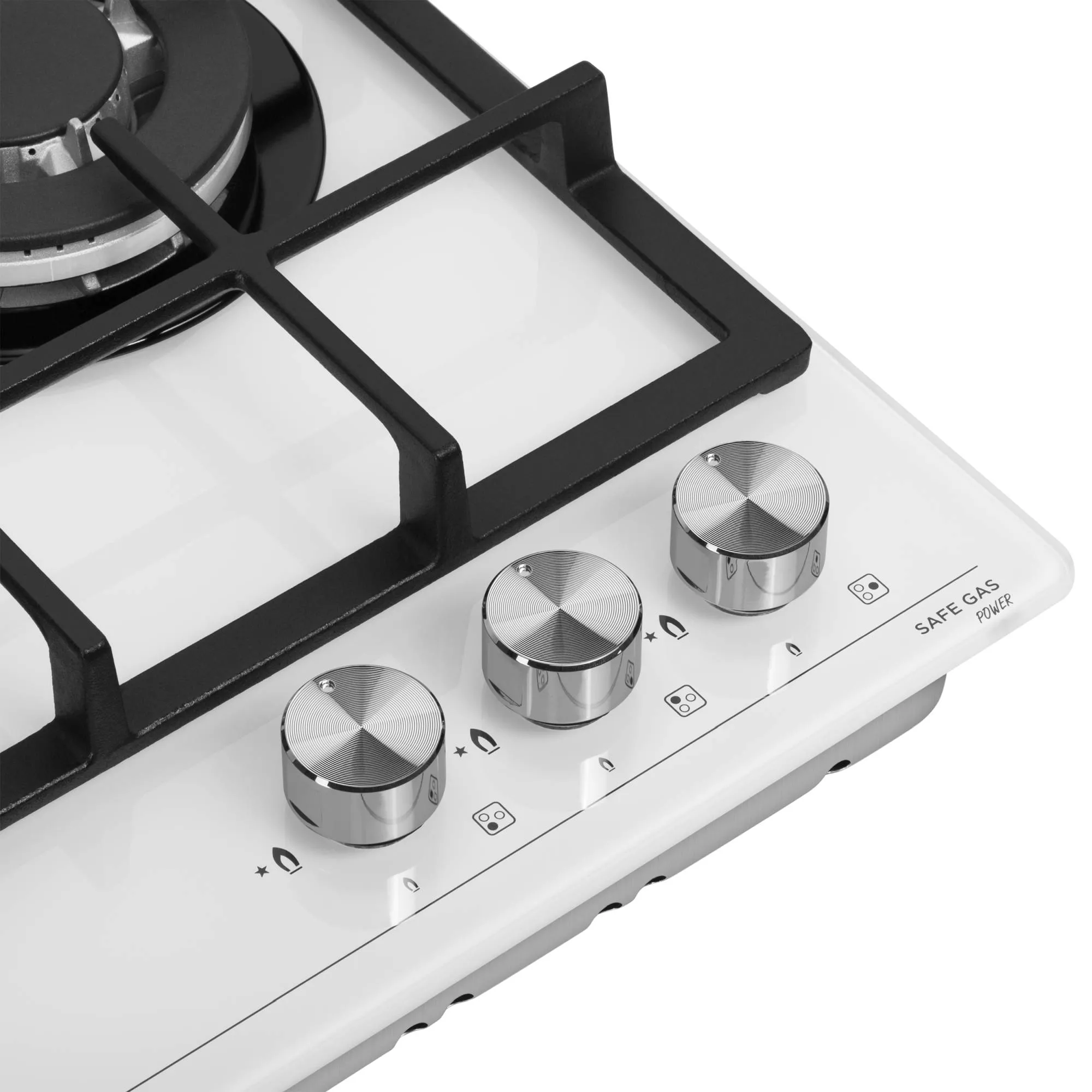 Варочная панель газовая Meferi MGH453WH GLASS POWER