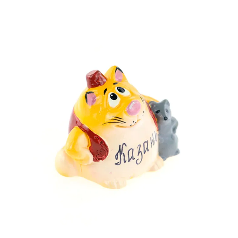 Кот с мышкой Казань 5см (красный)