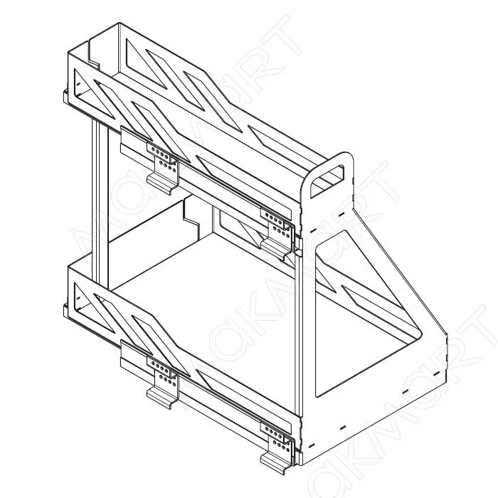 Element 7 Сетка выдвижная для бытовой химии, отделка орион серый, левая