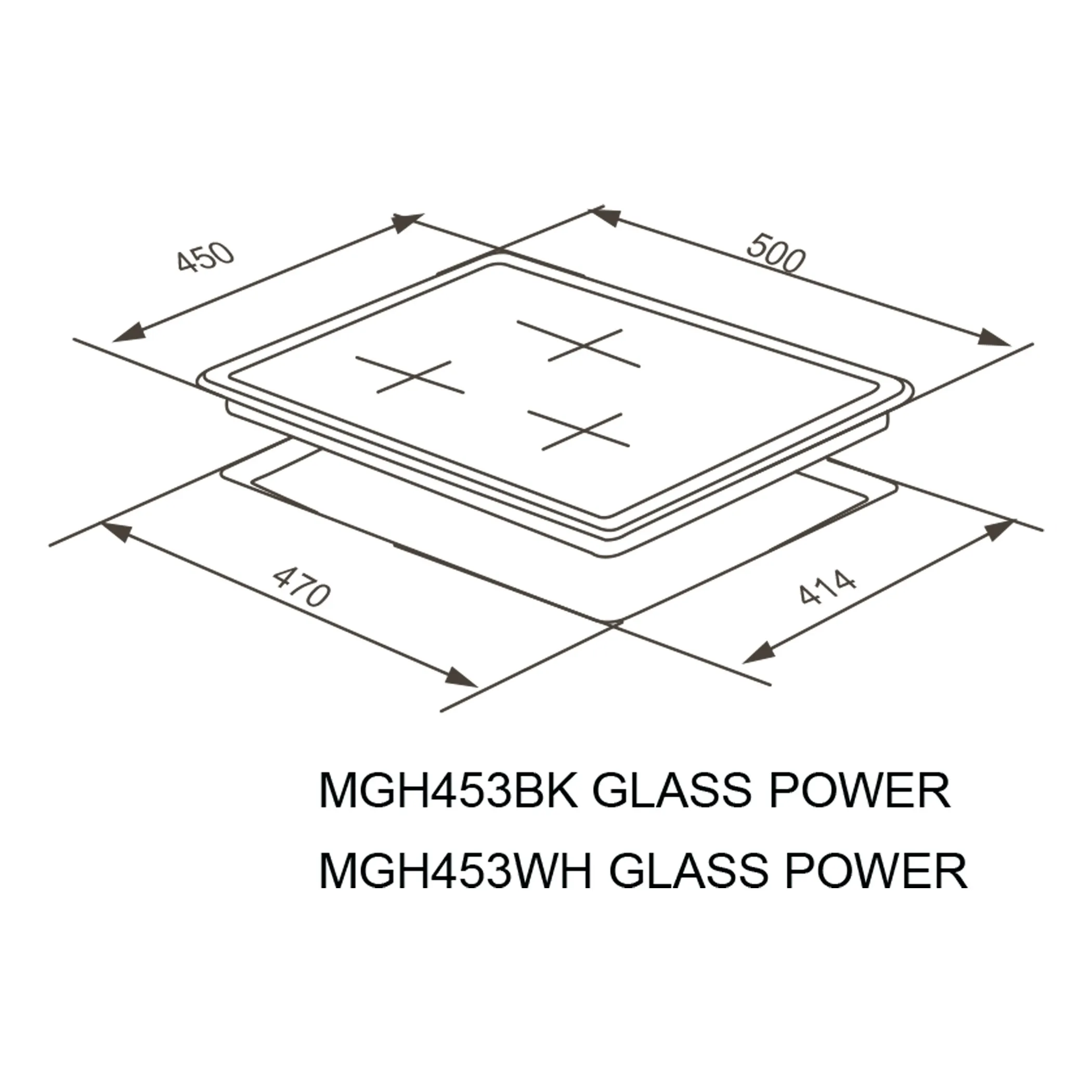 Варочная панель газовая Meferi MGH453BK GLASS POWER