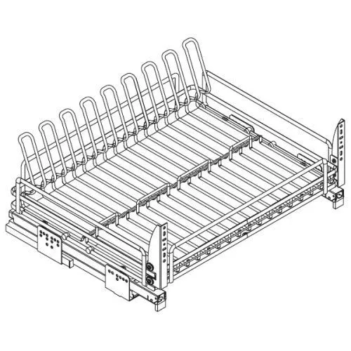 Ellite Сетка для посуды 1-уровневая в нижнюю базу 600 выдвижная, с доводчиком, отделка орион серый