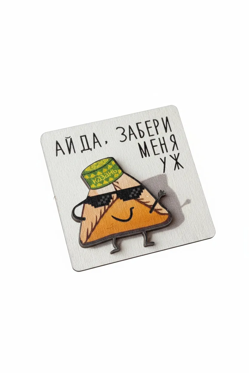 Магнит «Айда, забери меня уж» 6см, деревянный — Кри́к души с татарским акцентом!